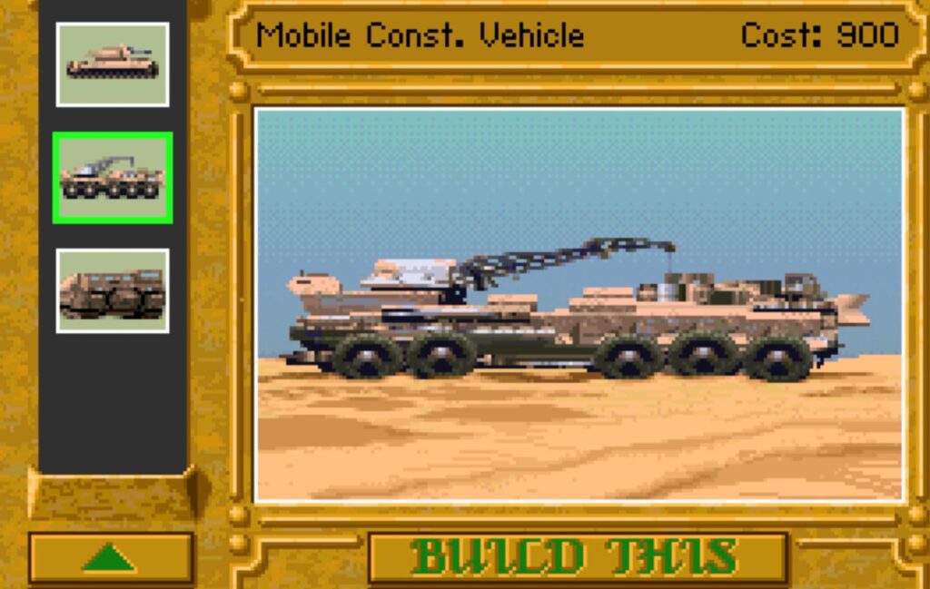 Dune II Game Construction Menu